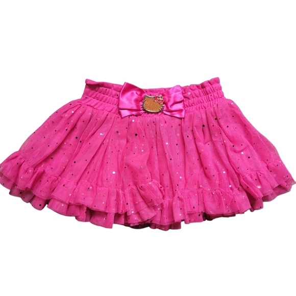 Hello Kitty by Sanrio Pink Tulle Sparkle Tutu Skirt w/ Bow/Buckle, Girls Size 4 - Picture 1 of 7